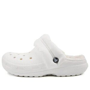 NEW CROCS CLASSIC LINED NEO PUFF CLOG WITH CHARMS WHITE Sz-7
